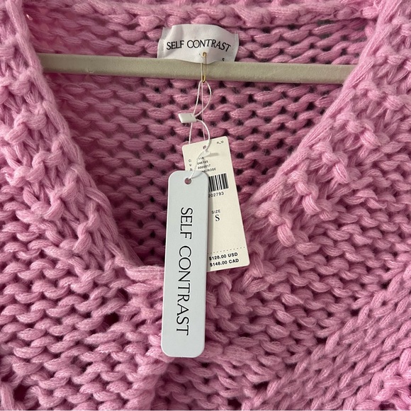 Anthropologie Pink V-Neck Sweater - Picture 4 of 6